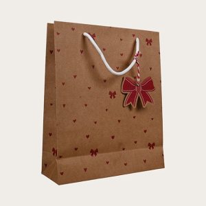 Gjafapoki Christmas bow 24x20cm