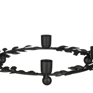 Aðventustjaki krans 26 cm - svartur