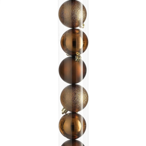 Jólakúlur 10 stk, 6 cm - brúnar